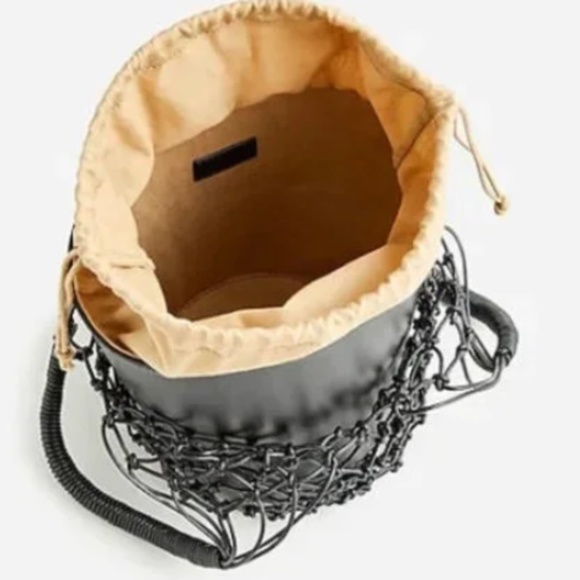 J. Crew Bags Jcrew Sedona Basket Bag In Leather Bj726 Black Bucket